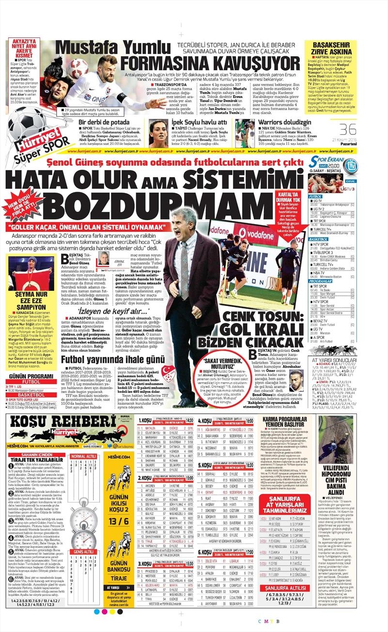 21 Kasım 2016 | Gazetelerin Beşiktaş sayfaları - Görsel 8