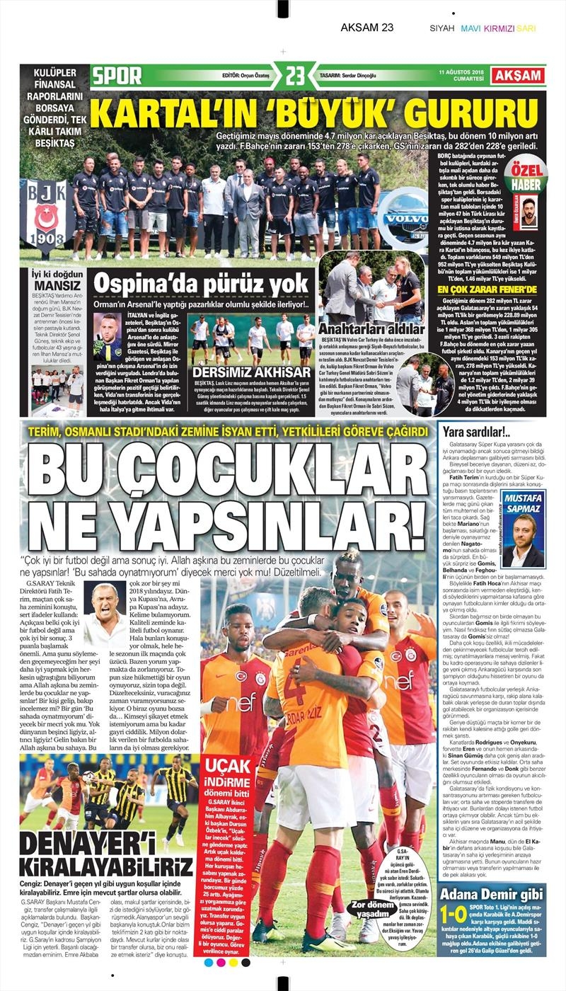 11 Ağustos 2018 | Gazetelerin Beşiktaş Manşetleri - Görsel 2