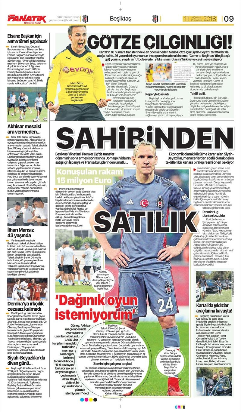 11 Ağustos 2018 | Gazetelerin Beşiktaş Manşetleri - Görsel 4