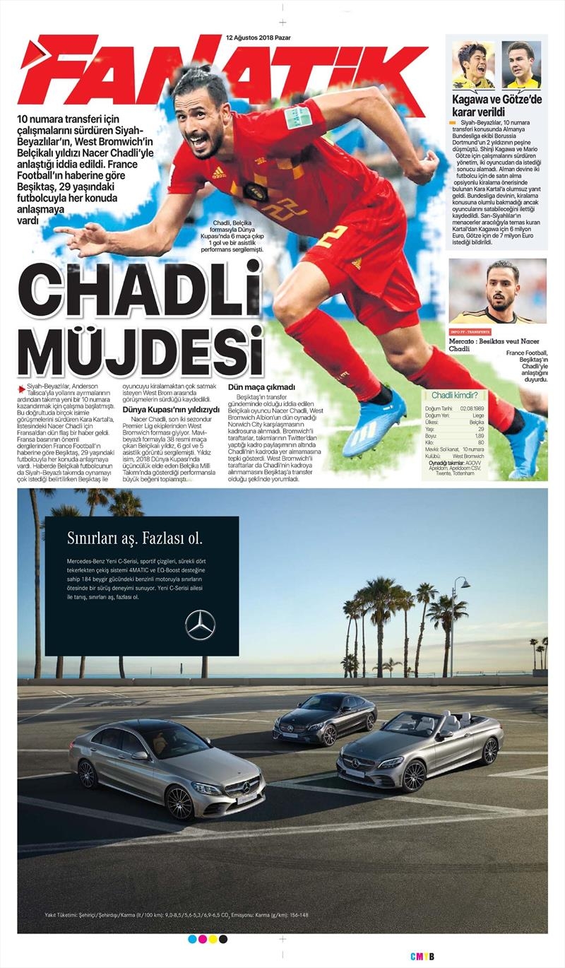 12 Ağustos 2018 | Gazetelerin Beşiktaş Manşetleri - Görsel 1