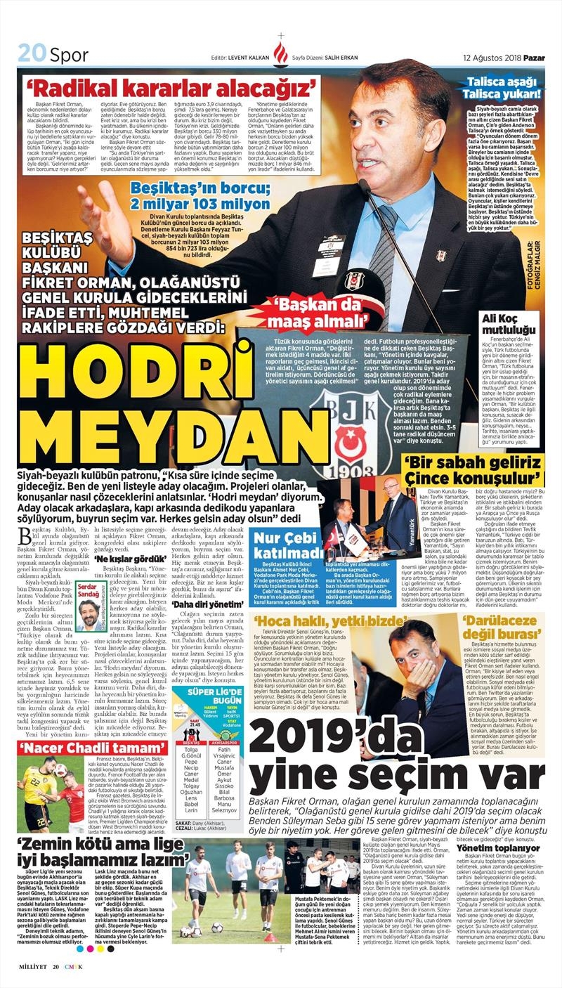 12 Ağustos 2018 | Gazetelerin Beşiktaş Manşetleri - Görsel 4