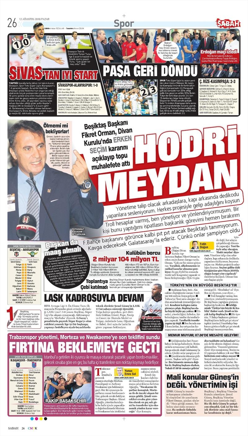 12 Ağustos 2018 | Gazetelerin Beşiktaş Manşetleri - Görsel 6