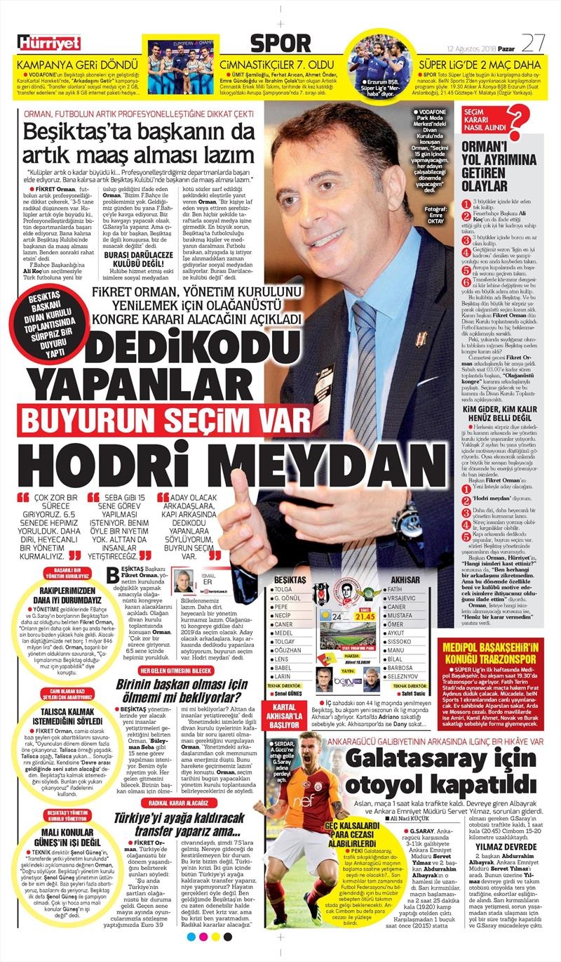 12 Ağustos 2018 | Gazetelerin Beşiktaş Manşetleri - Görsel 8
