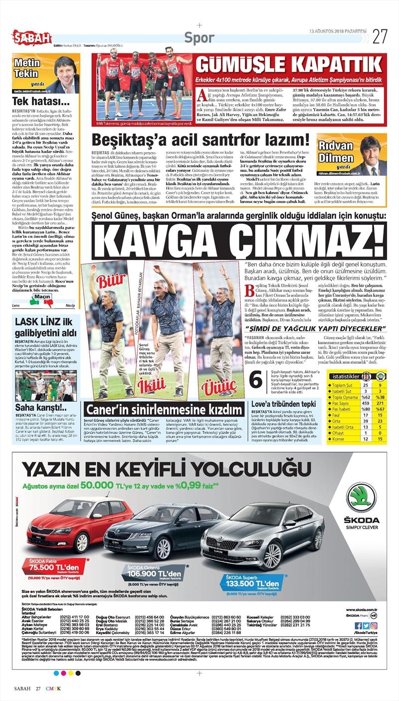 13 Ağustos 2018 | Gazetelerin Beşiktaş Manşetleri - Görsel 21