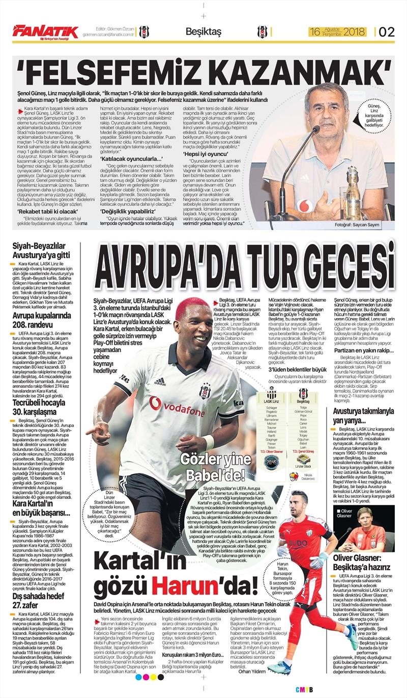 16 Ağustos 2018 | Gazetelerin Beşiktaş Manşetleri - Görsel 2