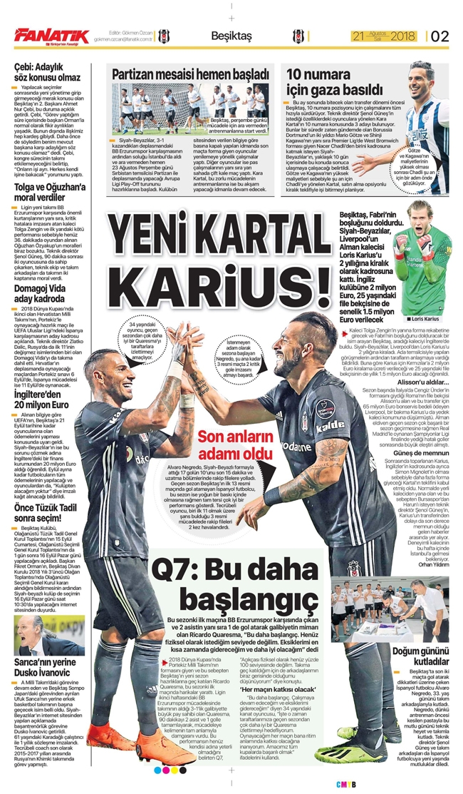 21 Ağustos 2018 | Gazetelerin Beşiktaş Manşetleri - Görsel 2