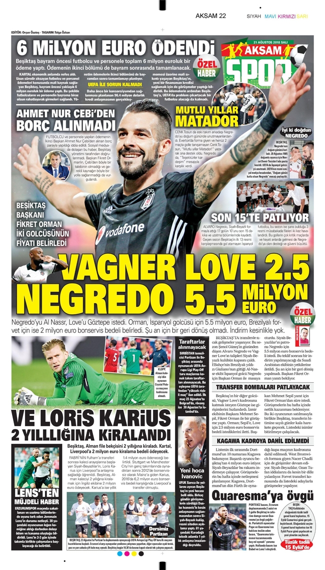 21 Ağustos 2018 | Gazetelerin Beşiktaş Manşetleri - Görsel 6