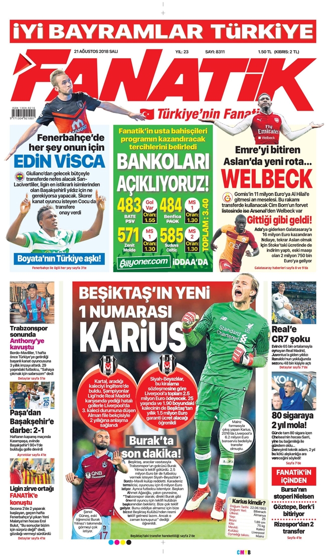 21 Ağustos 2018 | Gazetelerin Beşiktaş Manşetleri - Görsel 9