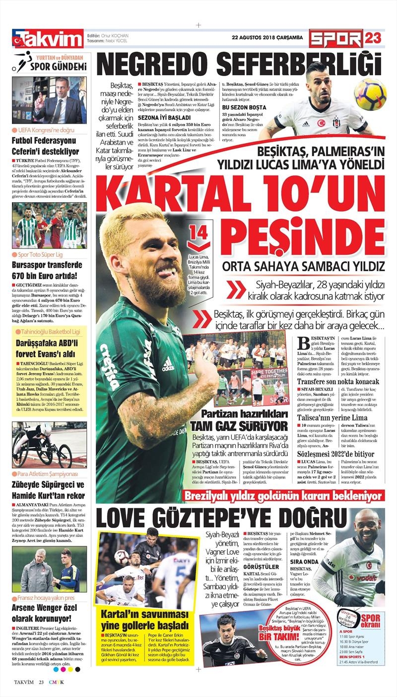 22 Ağustos 2018 | Gazetelerin Beşiktaş Manşetleri - Görsel 6