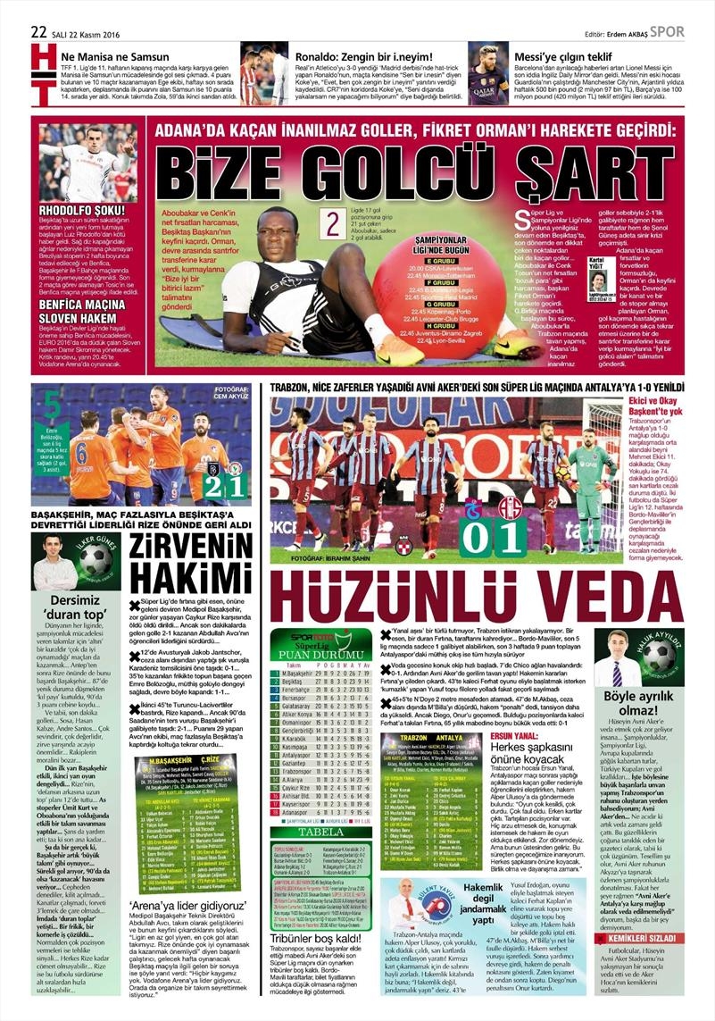 22 Kasım 2016 | Gazetelerin Beşiktaş sayfaları - Görsel 11