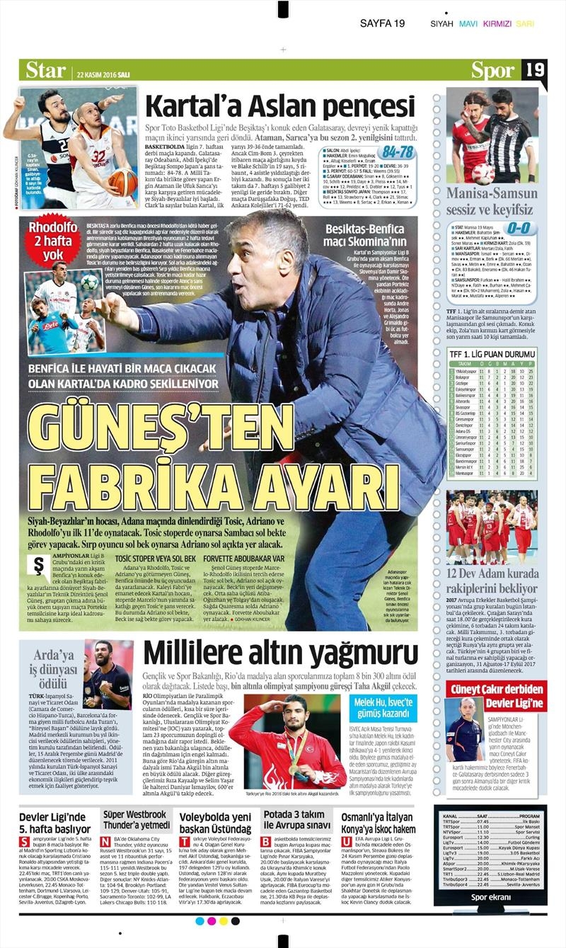 22 Kasım 2016 | Gazetelerin Beşiktaş sayfaları - Görsel 4