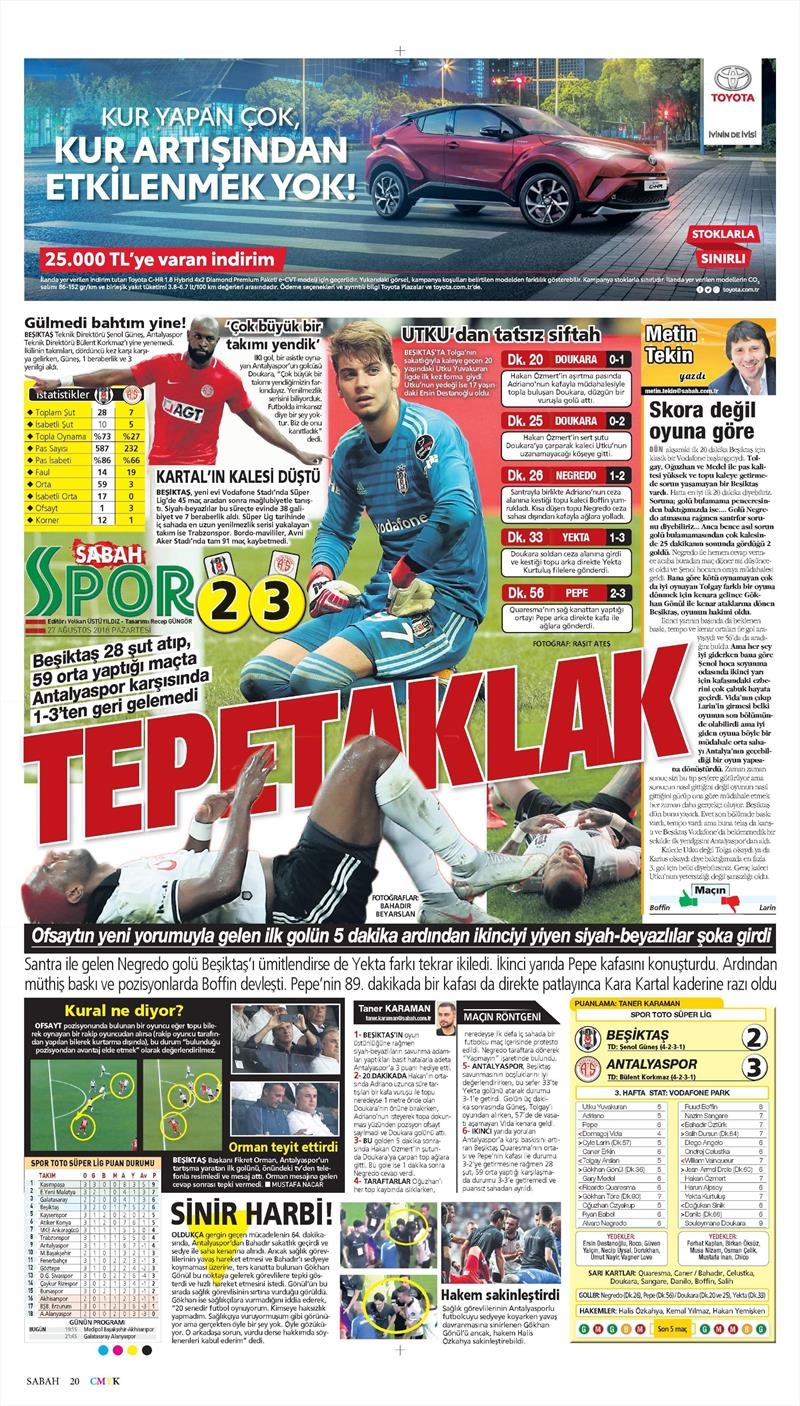 27 Ağustos 2018 | Gazetelerin Beşiktaş Manşetleri - Görsel 14