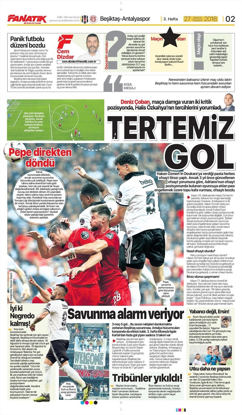 27 Ağustos 2018 | Gazetelerin Beşiktaş Manşetleri - Görsel 7