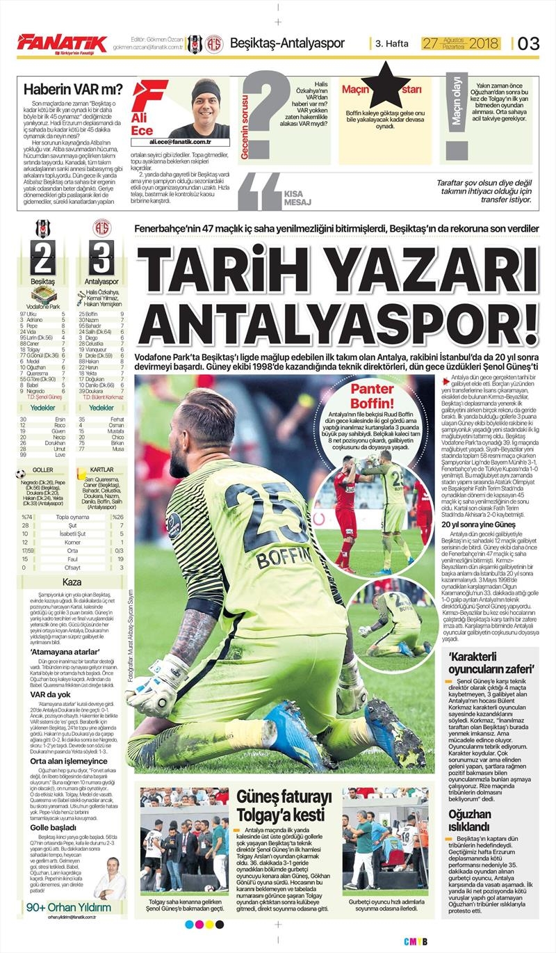 27 Ağustos 2018 | Gazetelerin Beşiktaş Manşetleri - Görsel 8