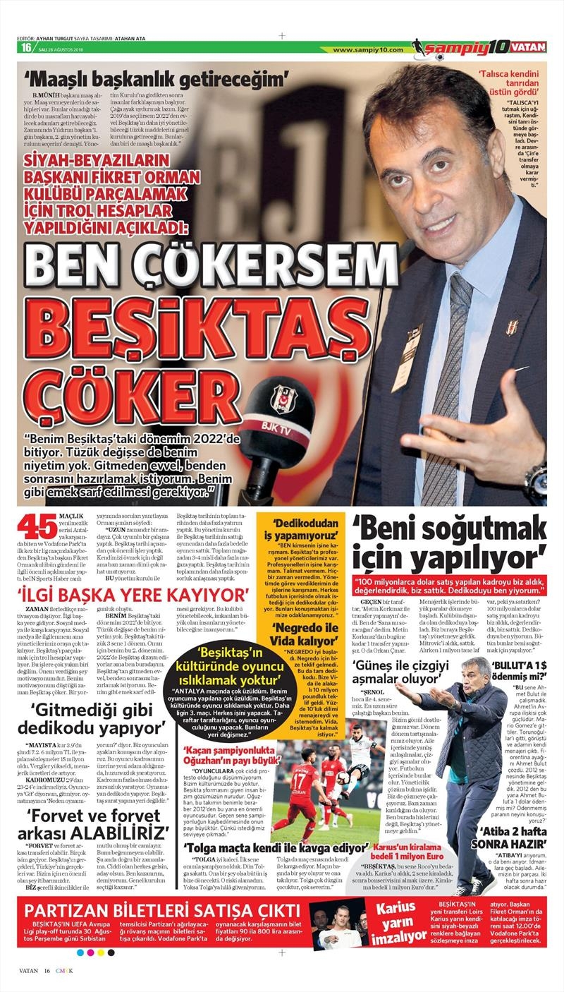 28 Ağustos 2018 | Gazetelerin Beşiktaş Manşetleri - Görsel 5