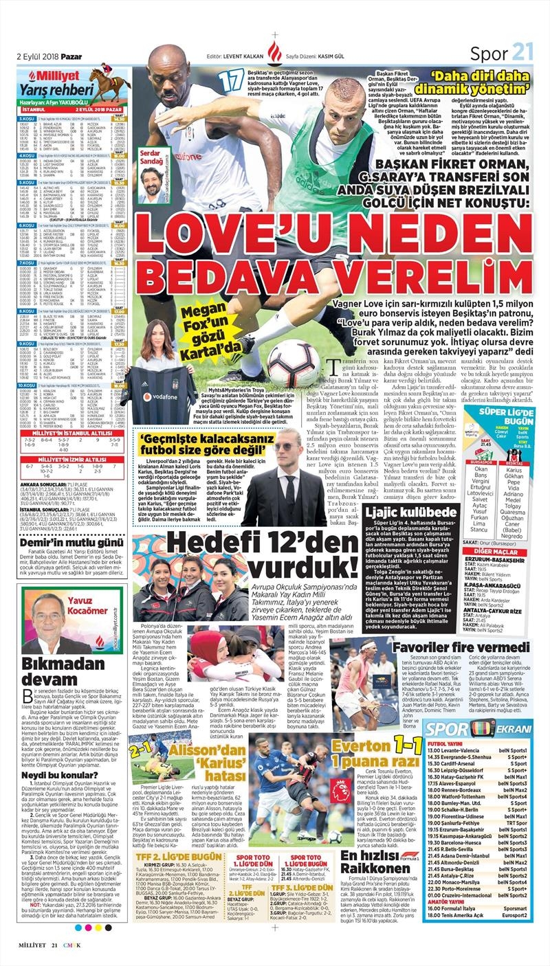 2 Eylül 2018 | Gazetelerin Beşiktaş Manşetleri - Görsel 10