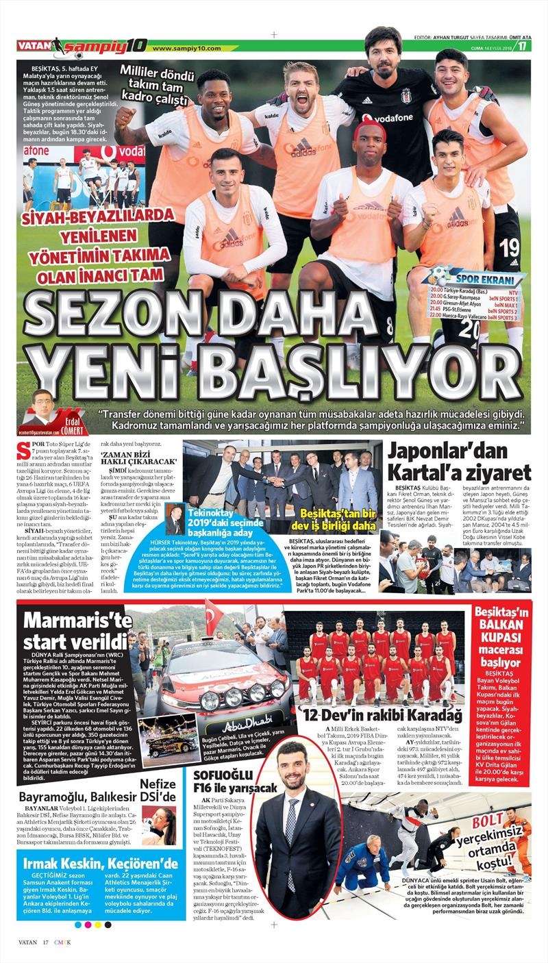 14 Eylül 2018 | Gazetelerin Beşiktaş Manşetleri - Görsel 5