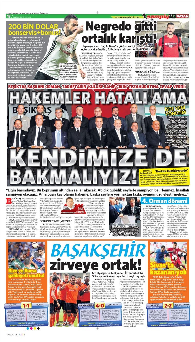 17 Eylül 2018 | Gazetelerin Beşiktaş Manşetleri - Görsel 7