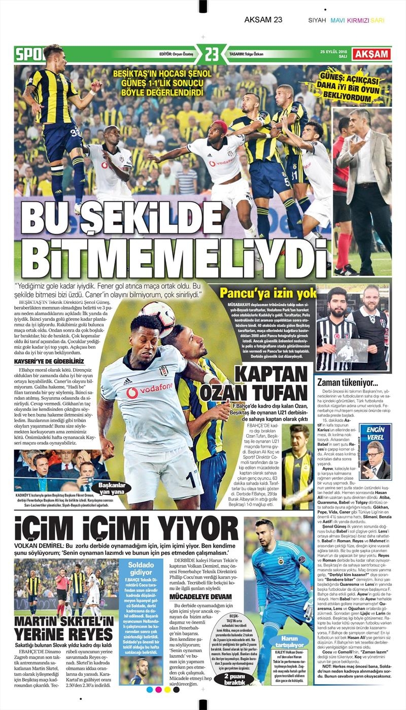 25 Eylül 2018 | Gazetelerin Beşiktaş Manşetleri - Görsel 6