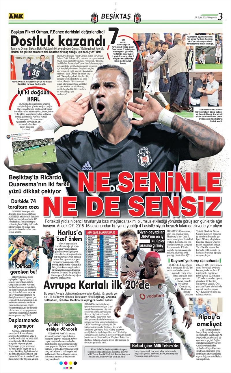 27 Eylül 2018 | Gazetelerin Beşiktaş Manşetleri - Görsel 2