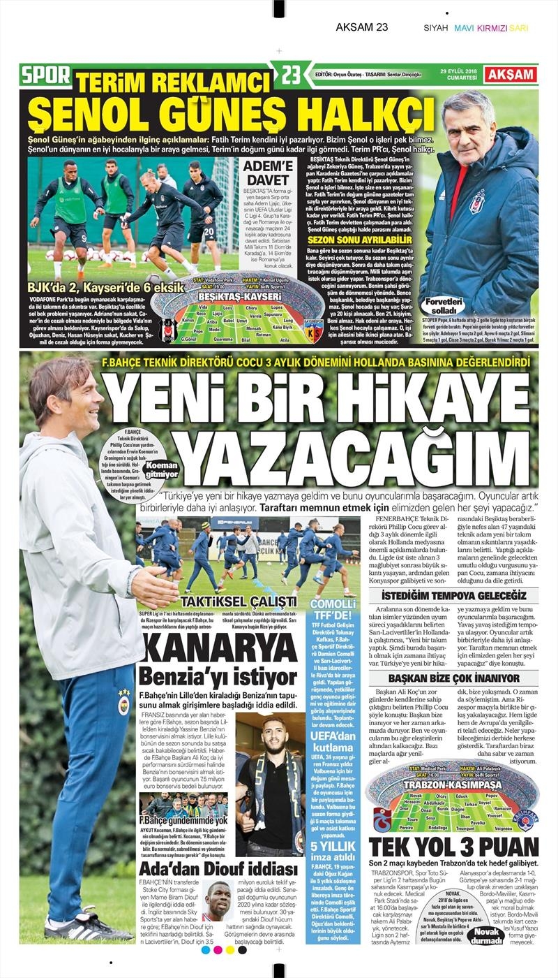 29 Eylül 2018 | Gazetelerin Beşiktaş Manşetleri - Görsel 2