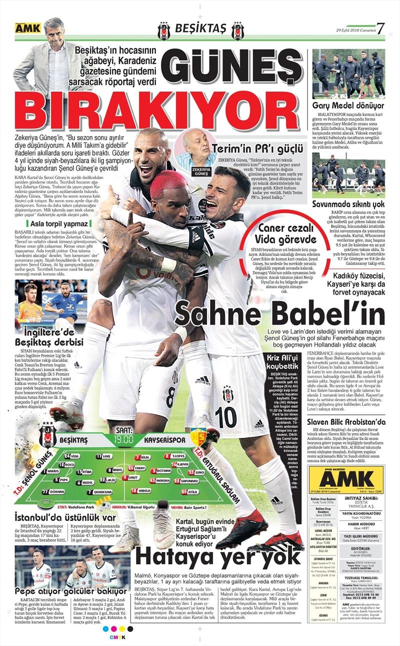29 Eylül 2018 | Gazetelerin Beşiktaş Manşetleri - Görsel 3