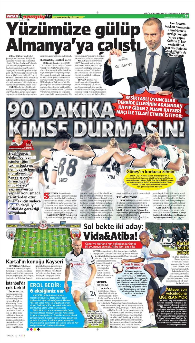 29 Eylül 2018 | Gazetelerin Beşiktaş Manşetleri - Görsel 6