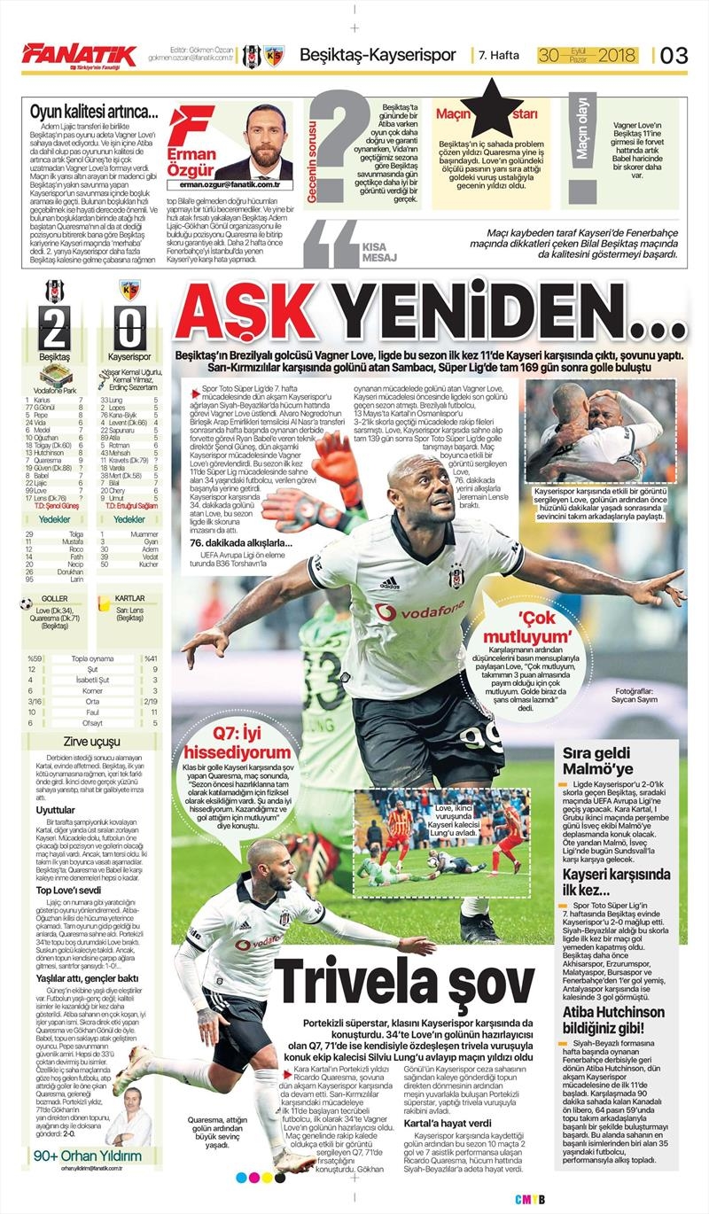 30 Eylül 2018 | Gazetelerin Beşiktaş Manşetleri - Görsel 5
