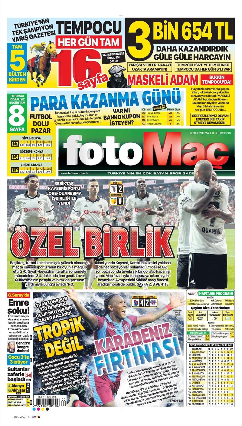 30 Eylül 2018 | Gazetelerin Beşiktaş Manşetleri - Görsel 6