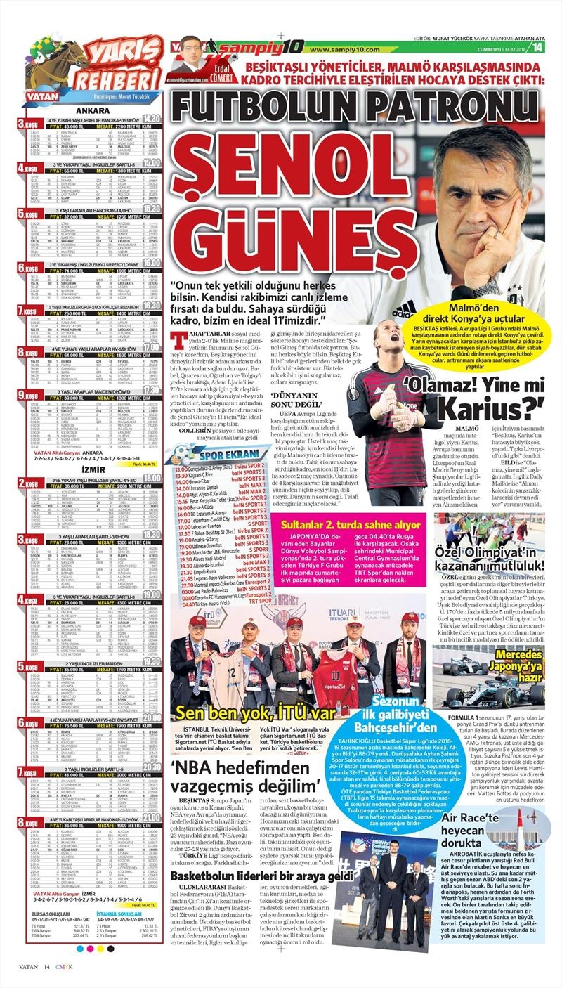 6 Ekim 2018 | Gazetelerin Beşiktaş Manşetleri - Görsel 8