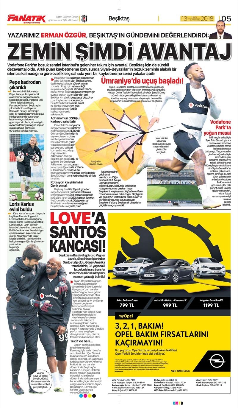 13 Ekim 2018 | Gazetelerin Beşiktaş Manşetleri - Görsel 1