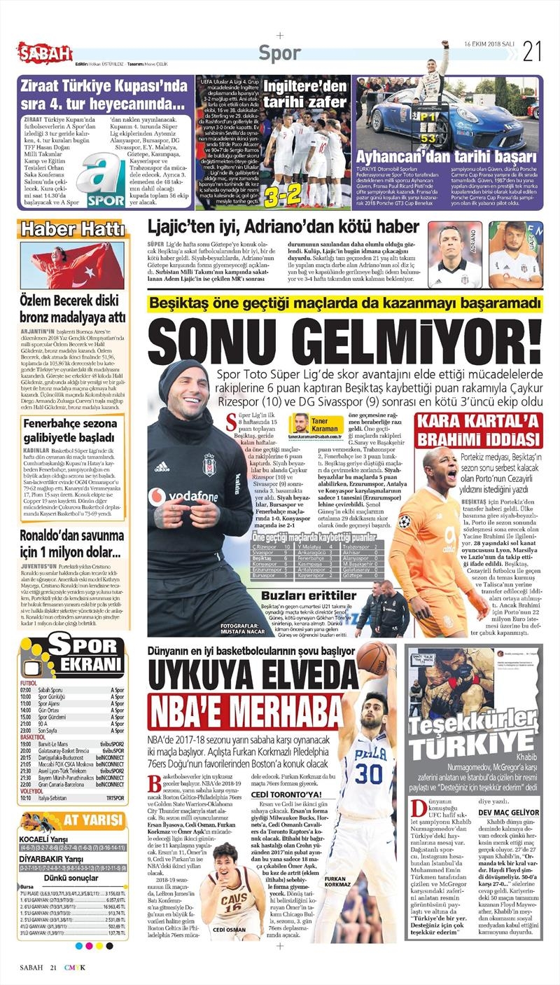 16 Ekim 2018 | Gazetelerin Beşiktaş Manşetleri - Görsel 4