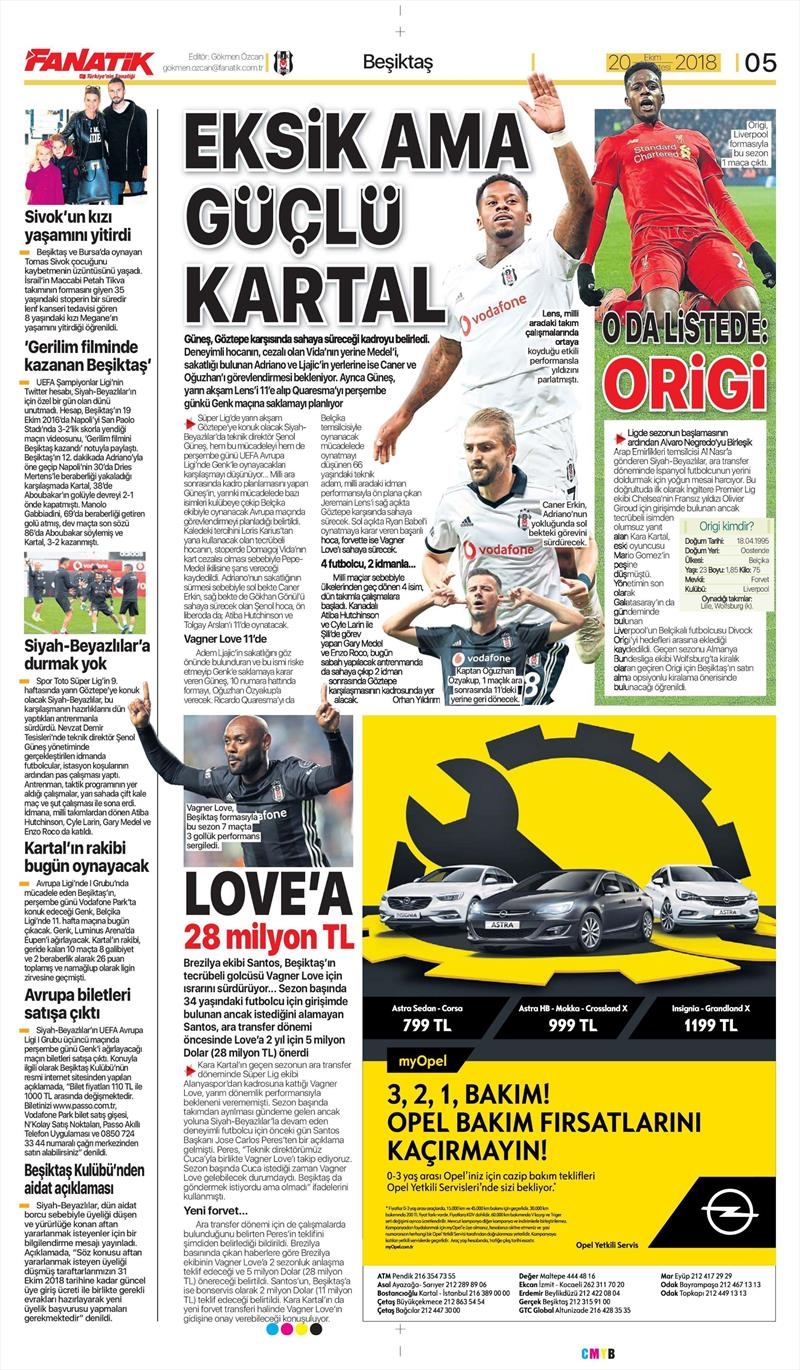 20 Ekim 2018 | Gazetelerin Beşiktaş Manşetleri - Görsel 6