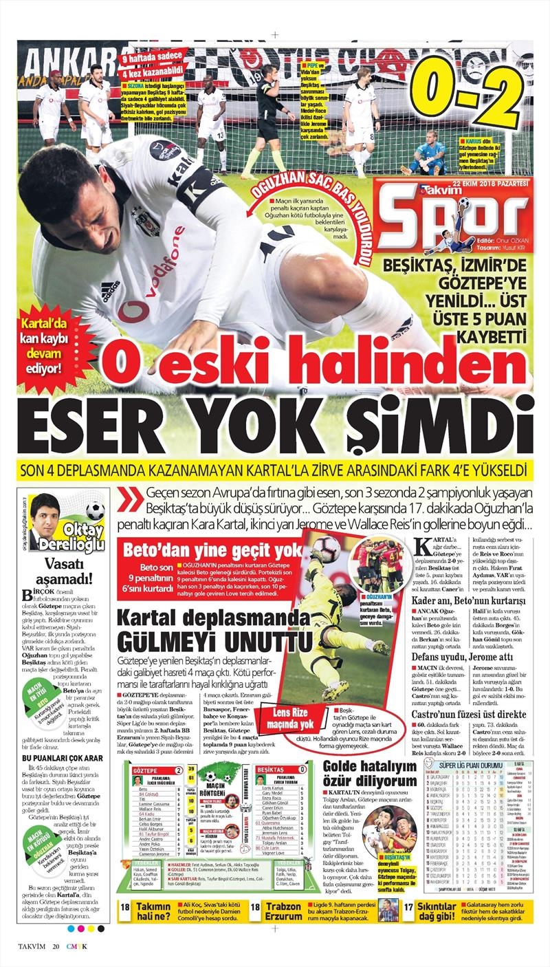 22 Ekim 2018 | Gazetelerin Beşiktaş Manşetleri - Görsel 5