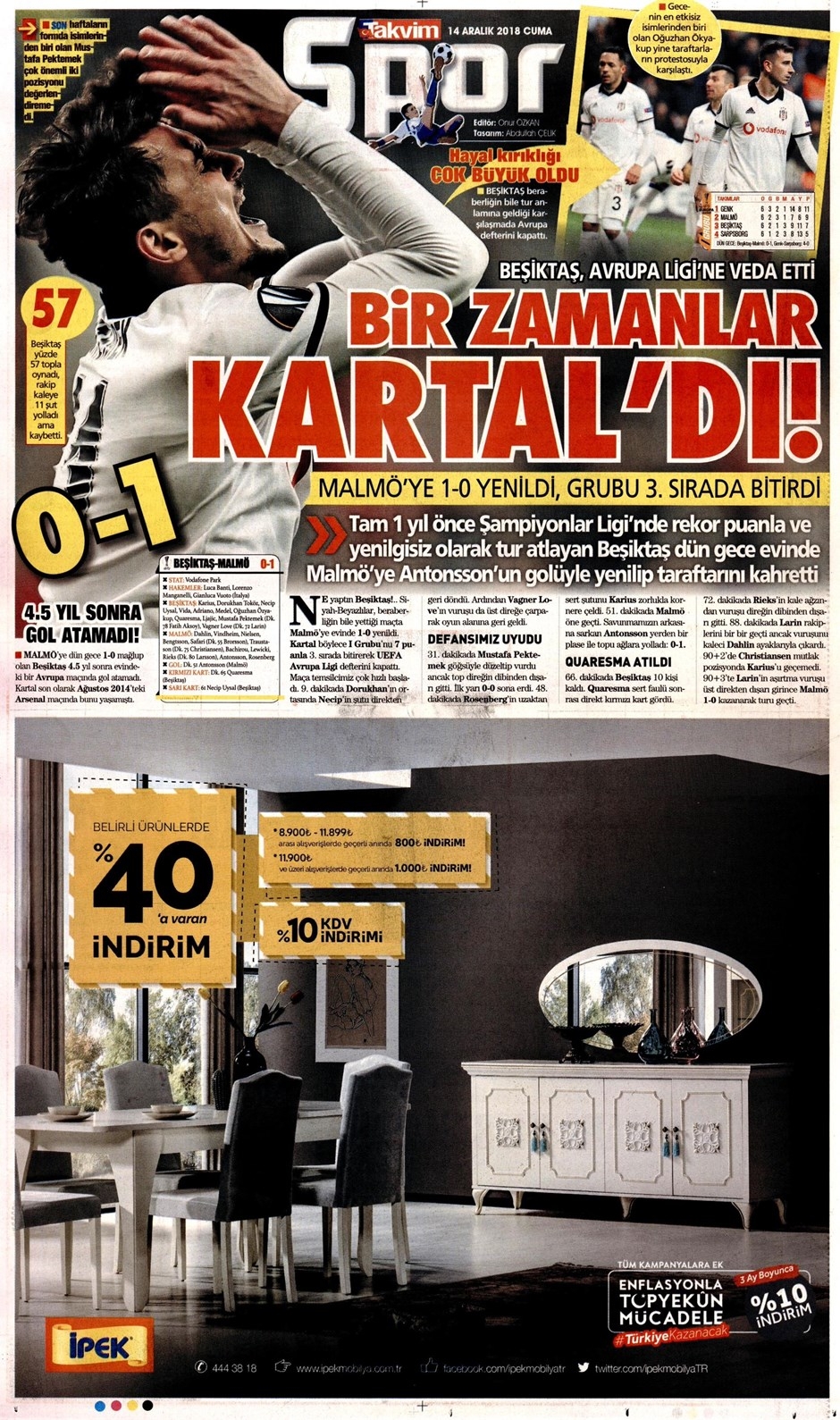 14 Aralık 2018 | Gazetelerin Beşiktaş Manşetleri - Görsel 2