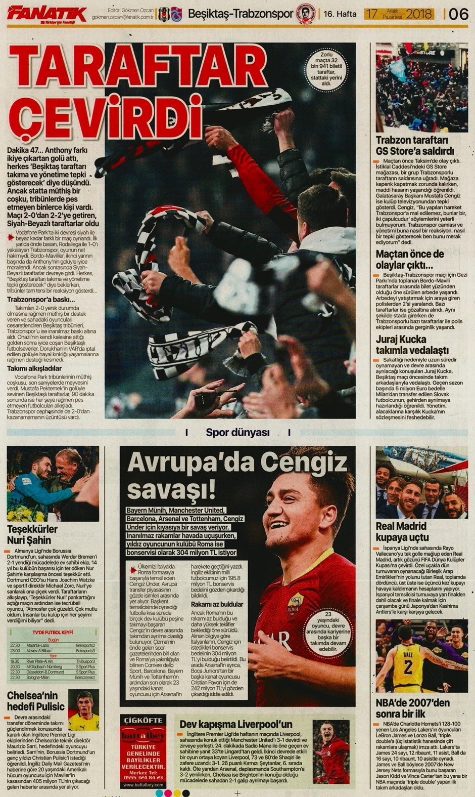 17 Aralık 2018 | Gazetelerin Beşiktaş Manşetleri - Görsel 8
