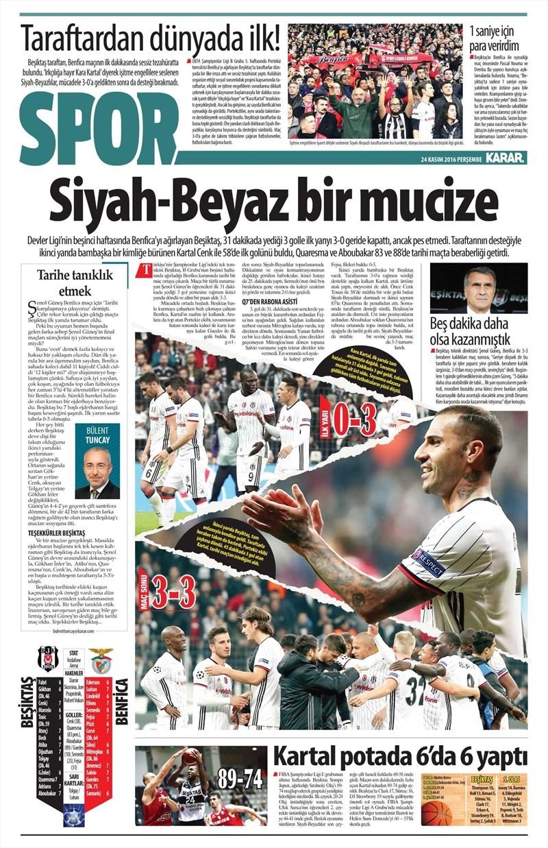 24 Kasım 2016 | Gazetelerin Beşiktaş sayfaları - Görsel 16