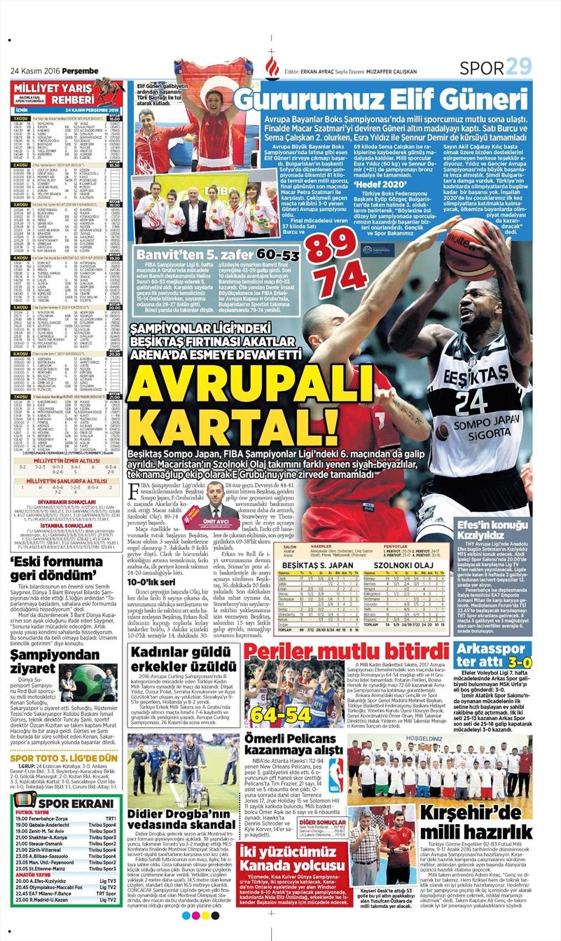 24 Kasım 2016 | Gazetelerin Beşiktaş sayfaları - Görsel 17