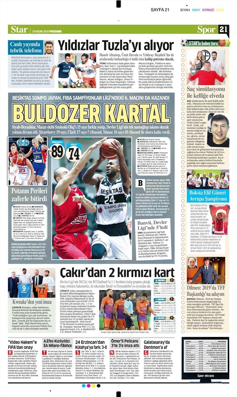 24 Kasım 2016 | Gazetelerin Beşiktaş sayfaları - Görsel 21
