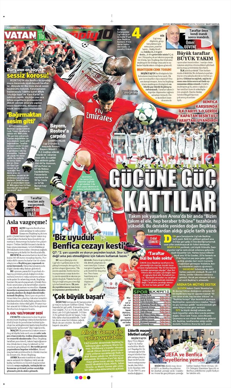 24 Kasım 2016 | Gazetelerin Beşiktaş sayfaları - Görsel 31