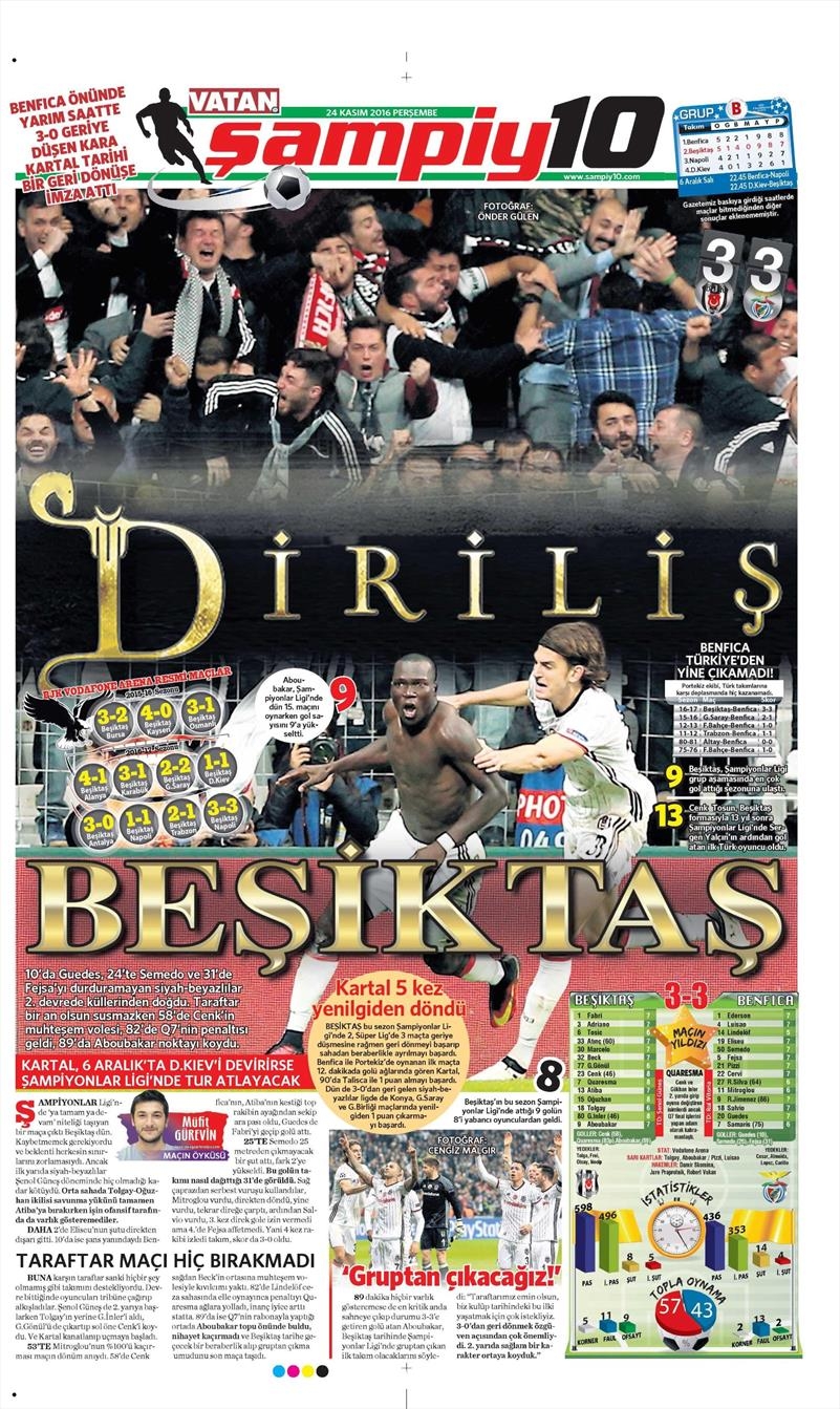 24 Kasım 2016 | Gazetelerin Beşiktaş sayfaları - Görsel 32