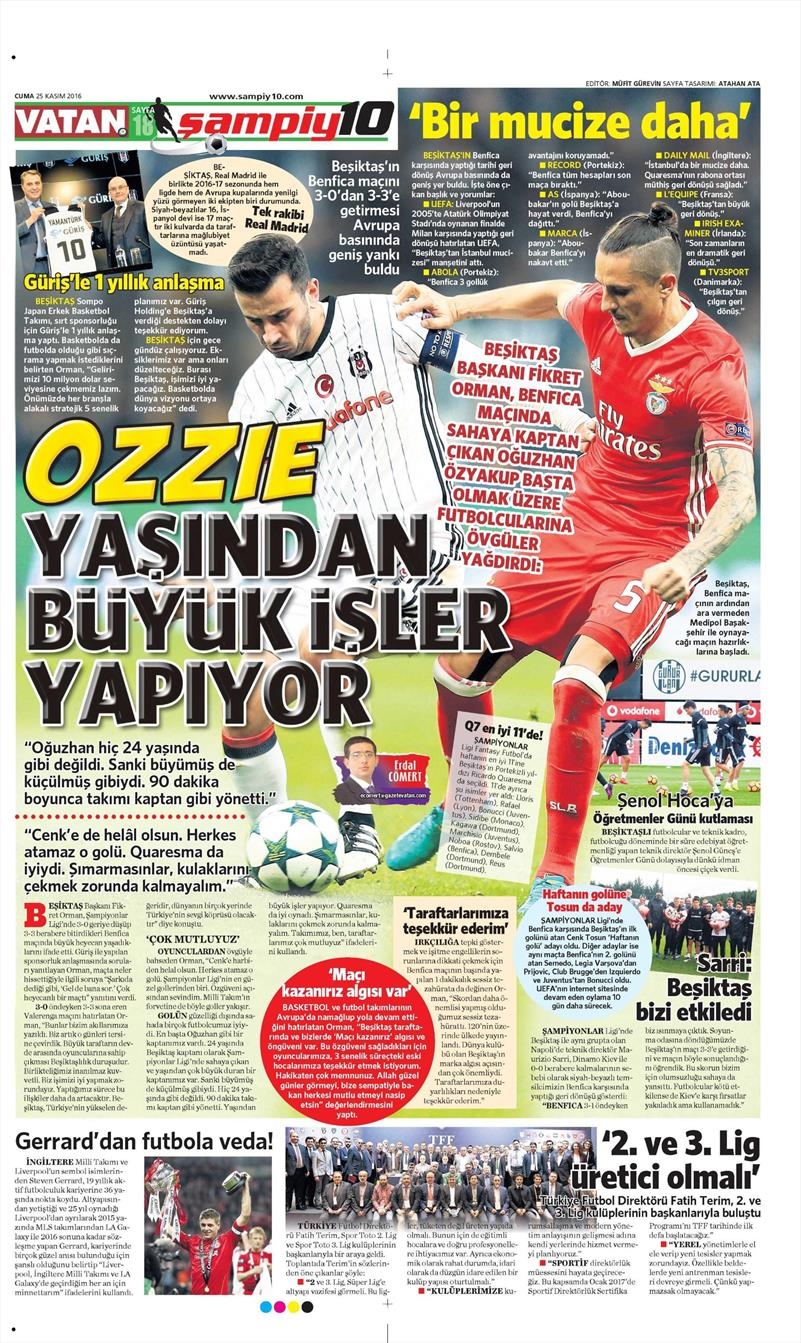 25 Kasım 2016 | Gazetelerin Beşiktaş sayfaları - Görsel 3