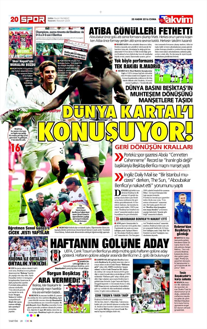 25 Kasım 2016 | Gazetelerin Beşiktaş sayfaları - Görsel 4