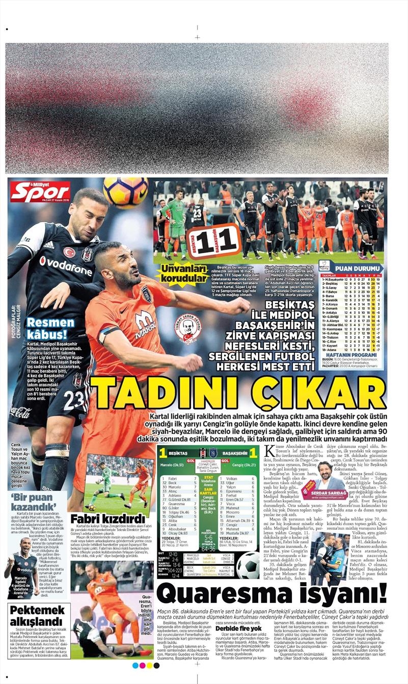 27 Kasım 2016 | Gazetelerin Beşiktaş sayfaları - Görsel 15
