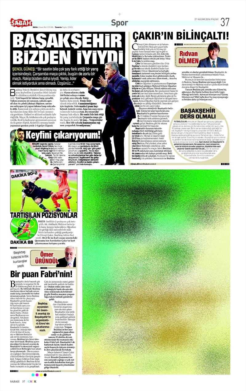 27 Kasım 2016 | Gazetelerin Beşiktaş sayfaları - Görsel 21