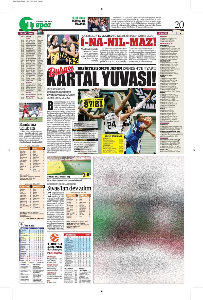 27 Kasım 2016 | Gazetelerin Beşiktaş sayfaları - Görsel 26