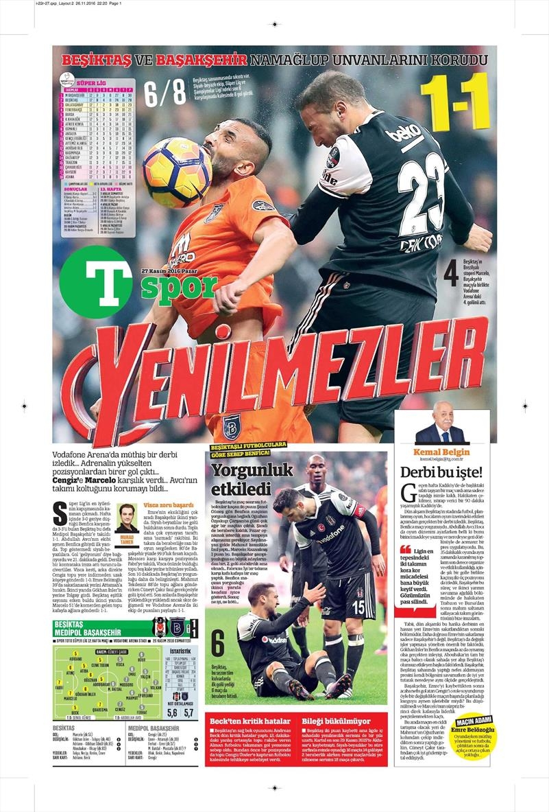 27 Kasım 2016 | Gazetelerin Beşiktaş sayfaları - Görsel 27