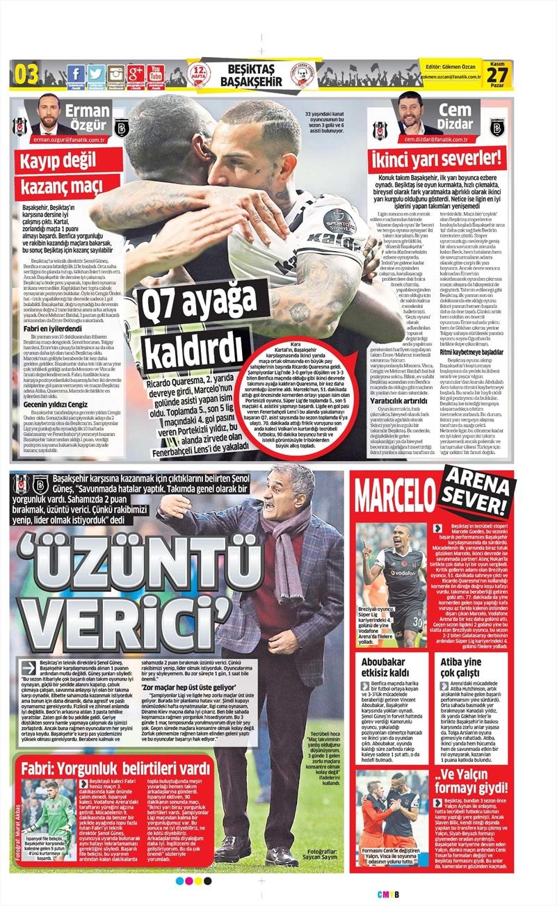 27 Kasım 2016 | Gazetelerin Beşiktaş sayfaları - Görsel 3
