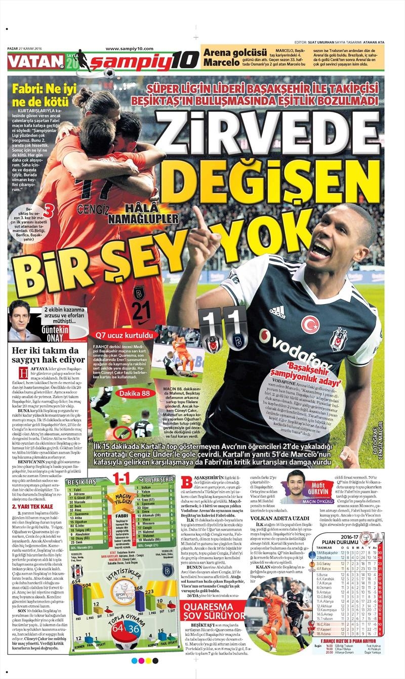 27 Kasım 2016 | Gazetelerin Beşiktaş sayfaları - Görsel 30