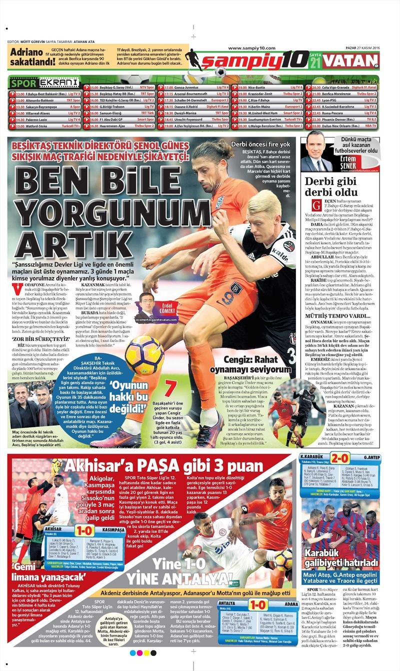 27 Kasım 2016 | Gazetelerin Beşiktaş sayfaları - Görsel 31